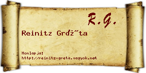 Reinitz Gréta névjegykártya